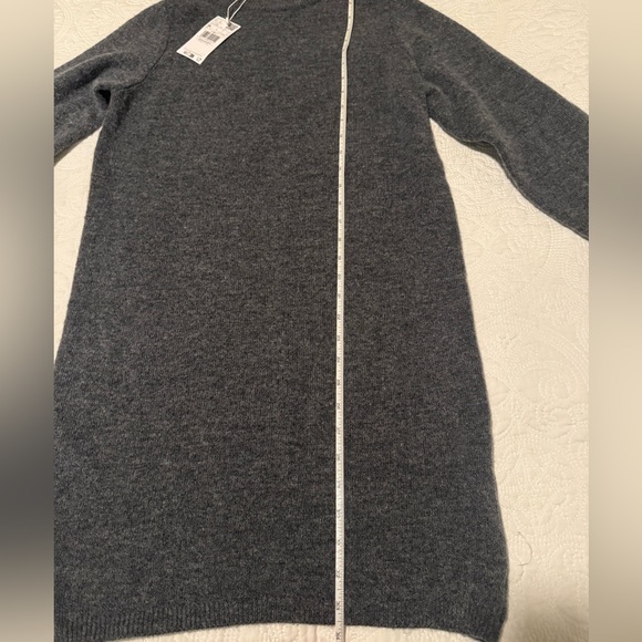 NWT Mango Dark Gray Ribbed-Knit Dress Sweater M - Picture 8 of 10